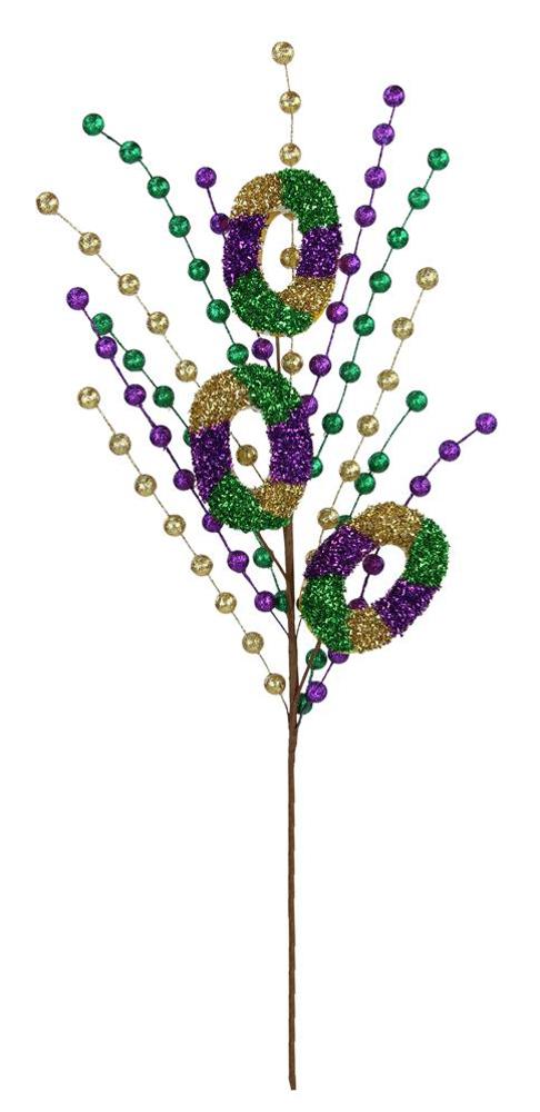 30"Oal Glitter King Cake Spray Mardi Gras HG3221 - DecoExchange®