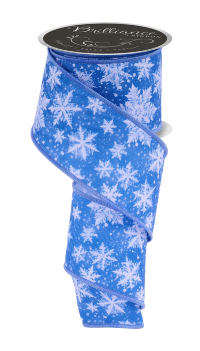 2.5"X10Yd Snowflakes Multi Blue/White LS1147H1 - DecoExchange®