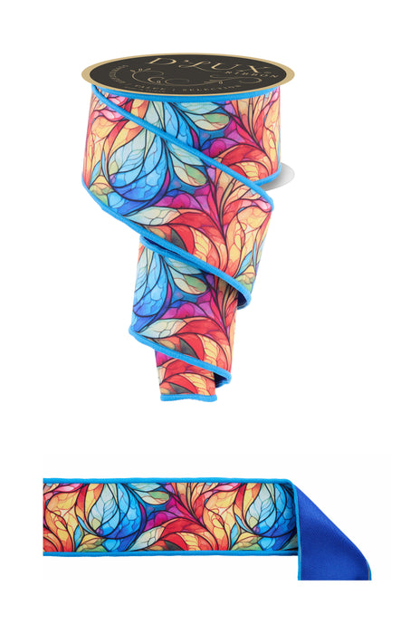 2.5"X10Yd Stained Glass/Fused Ivory/Multi LX1126RT - DecoExchange®