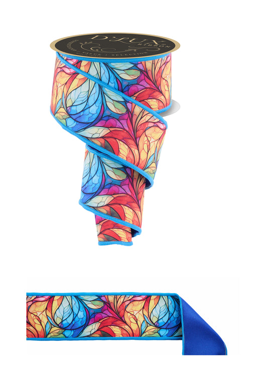 2.5"X10Yd Stained Glass/Fused Ivory/Multi LX1126RT - DecoExchange®