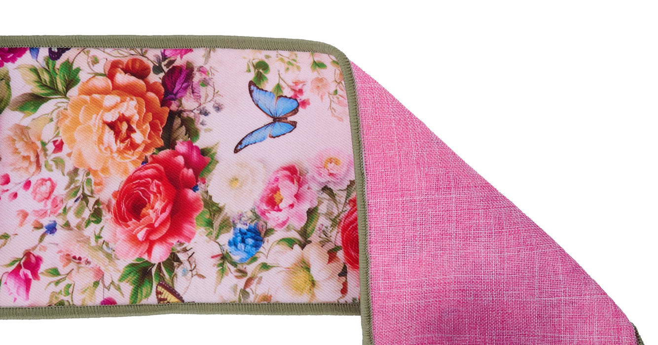 4"X10Yd Florals/Butterflies/Fused Ivy/Wht/Multi LX1195AM