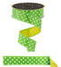1.5"X10Yd Small Polka Dot/Fused Fresh Green/White/Yellow LX3038HT - DecoExchange®
