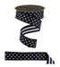 1.5"X10Yd Polka Dot/Stripe/Fused Black/White LX305502 - DecoExchange®