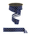 1.5"X10Yd Polka Dot/Stripe/Fused Navy Blue/White LX305519 - DecoExchange®