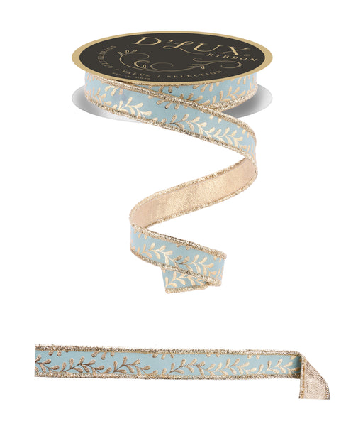 7/8"X10Yd Foil Leaf Garland/Fused Sage Green/Gold LX314089 - DecoExchange®