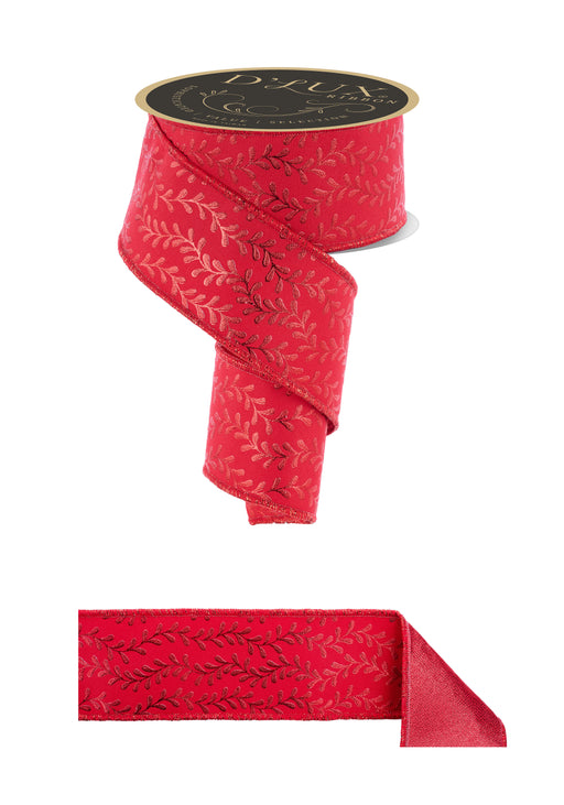 2.5"X10Yd Foil Leaf Garland/Fused Red LX314624 - DecoExchange®
