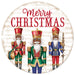 12"Dia Merry Christmas Nutcracker Sign Dk Skin/Red/Green/Blue MD1667C8 - DecoExchange®