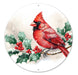 8"Dia Metal Winter Cardinal Sign Red/Green/White/Black MD1696E4 - DecoExchange®
