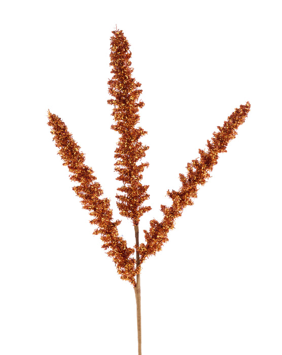 18"L V-Cut Foil Glitter Spike Orange Copper MN0409F2 - DecoExchange®