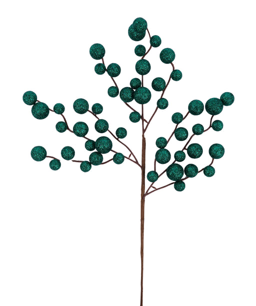 17"L Glitter Ball Spray Hunter Green MN044812 - DecoExchange®