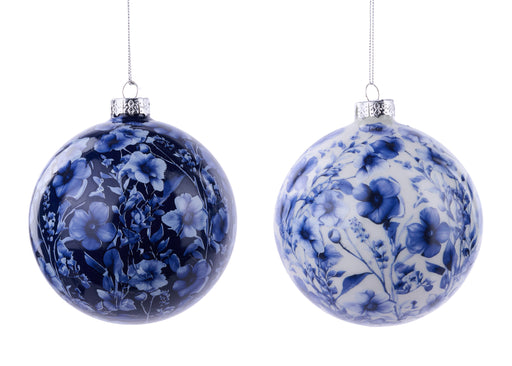 120Mm Soft Floral Chinoiserie Orn 2 Asst:Wht/Blue,Blue/Blue MS187999 - DecoExchange®