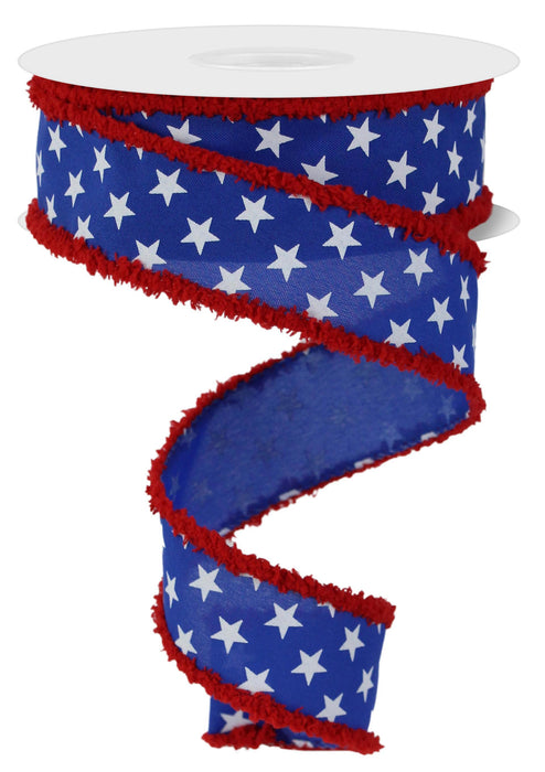 1.5"X10Yd Random Star/Drift Royal Blue/White RGA853525 - DecoExchange®