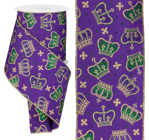 4"X10Yd Crowns Mardi Gras RGE171823 - DecoExchange®