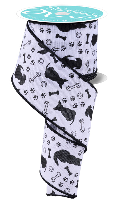 2.5"X10Yd Dog Silhouettes White/Black RGF152927