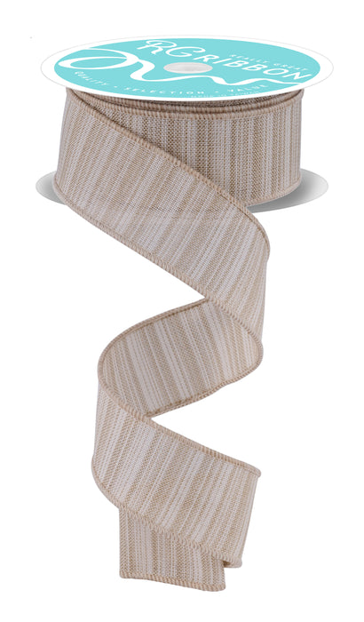 1.5"X10Yd Multi Color Stripe Light Beige/Ivory RGF1683CJ