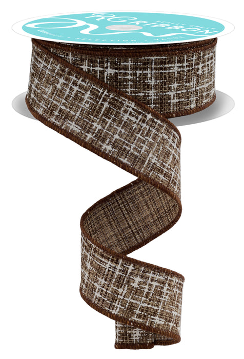 1.5"X10Yd Knit Look Texture Dark Brown/Ivory RGF1692M5 - DecoExchange®