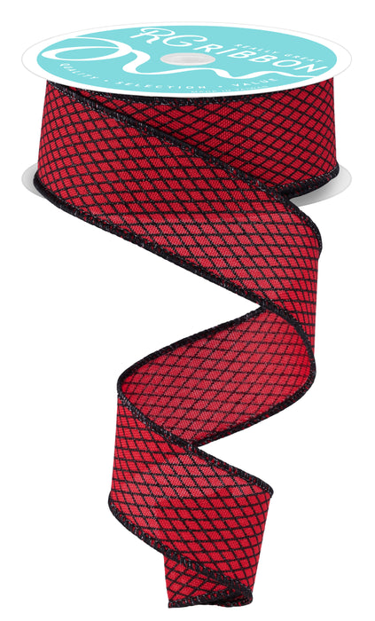 1.5"X10Yd Mini Harlequin Red/Black RGF169824