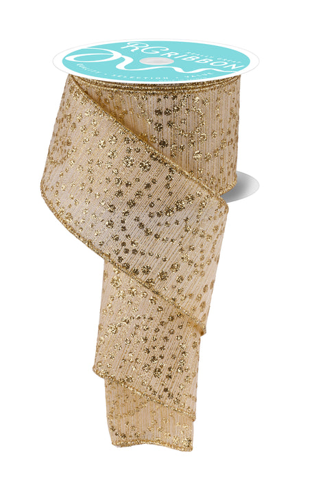 2.5"X10Yd Mini Glitter Dots/Metallic Gold RGF172708 - DecoExchange®