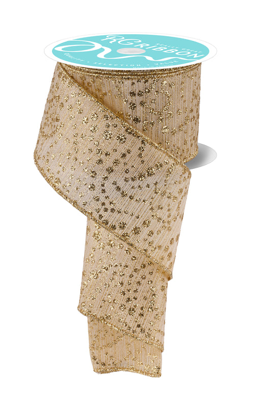 2.5"X10Yd Mini Glitter Dots/Metallic Gold RGF172708 - DecoExchange®