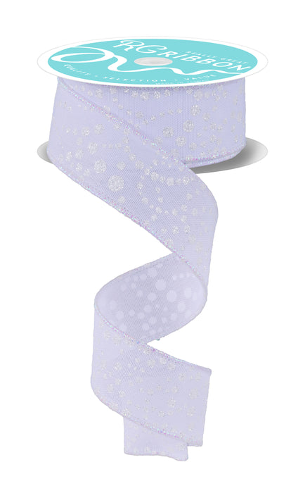 1.5"X10Yd Mini Glitter Dots White/Irid White RGF173085 - DecoExchange®