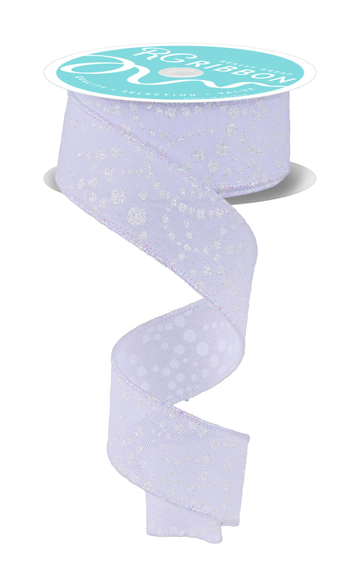 1.5"X10Yd Mini Glitter Dots White/Irid White RGF173085 - DecoExchange®