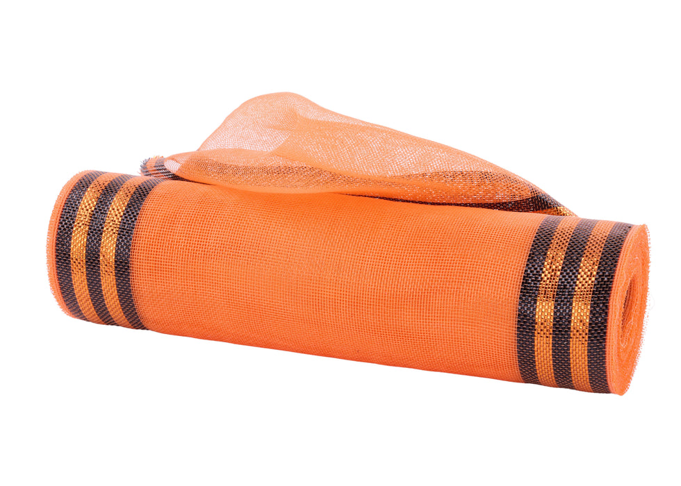 10.25"X10Yd Fine Weave Border Strp Mesh Orange/Black RY5012F7