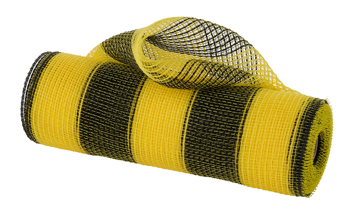 10.25"X10Yd Faux Jute/Pp Wide Stripe Yellow/Black RY8314F4