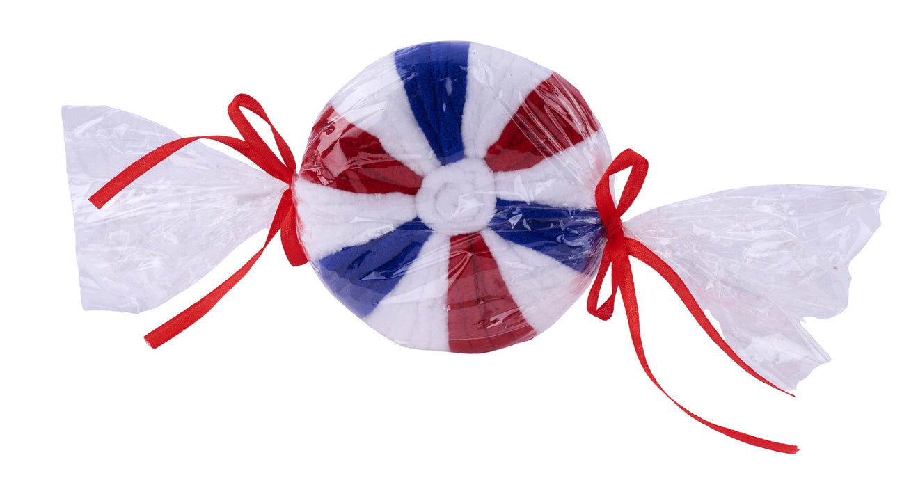 11"Oal X 4.75"Dia Round Peppermint Red/White/Blue XC117036 - DecoExchange®