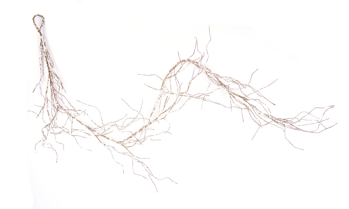 6'L Snow Flocked Wild Twig Garland Natural/White XG7026 - DecoExchange®