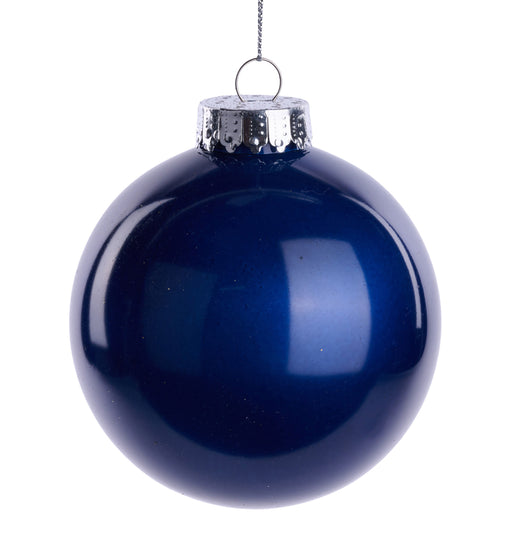 120Mm Dia Lacquer/Glass Look Ornament Navy Blue XH966219 - DecoExchange®