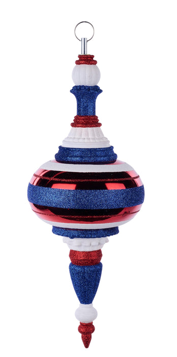 16.5"H X 150Mm Dia Onion Finial Orn Red/White/Blue XJ7206W9