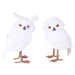 2 Asst 10"-11.25"H Faux Fur Standing Owl White/Silver XN8175 - DecoExchange®