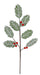 25.5"L Frosted Holly Leaf Spray Green/Red/White XS1155 - DecoExchange®