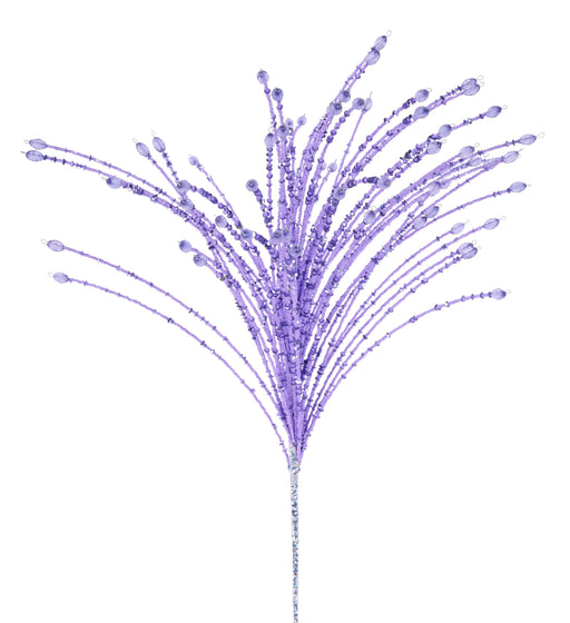 24"L Sequin/Glass Bead Spike Spray Lavender XS130313 - DecoExchange®