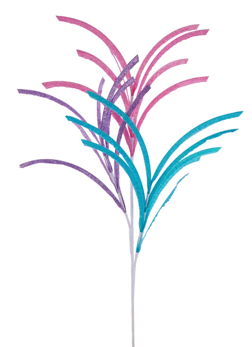 31"L Glittered/Paper Grass Spray Lavender/Pink/Blue XS150680
