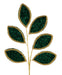 28"L Vglitter/Lace Leaf Spray, X6 Leaves Hunter Green/Gold XS249912 - DecoExchange®