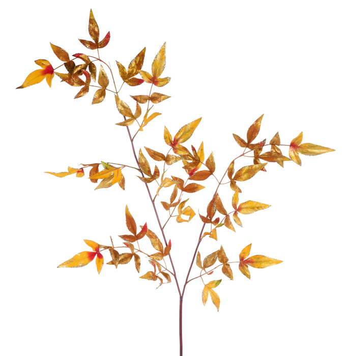 42"L Glitter Nandina Spray Orange/Yellow/Gold XS2514H3