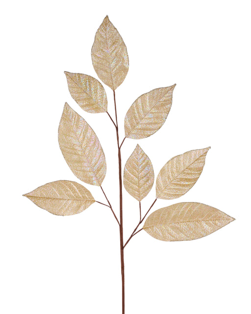 31.5" Iridescent Magnolia Leaf Spray Gold XS251708 - DecoExchange®