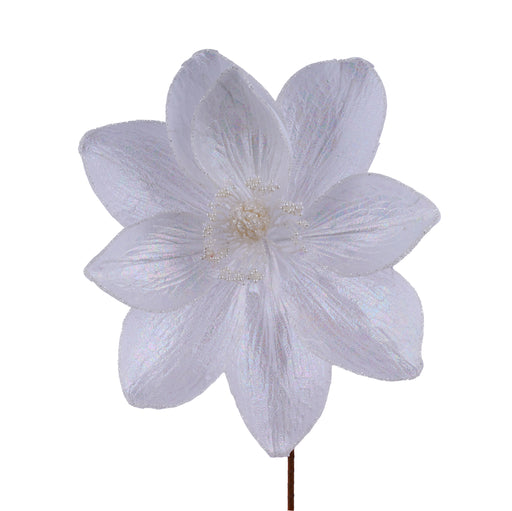 9"Dia Iridescent Magnolia Stem 11"Oal White XS765427 - DecoExchange®
