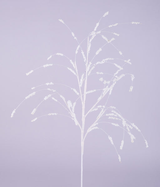 35" Glitter Mini Bead Twig Spray W/Snow White/Silver XT869827