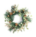 24"Dia Iced Pine/Glttr Leaf/Bell Wreath Gold/Green XX8729 - DecoExchange®