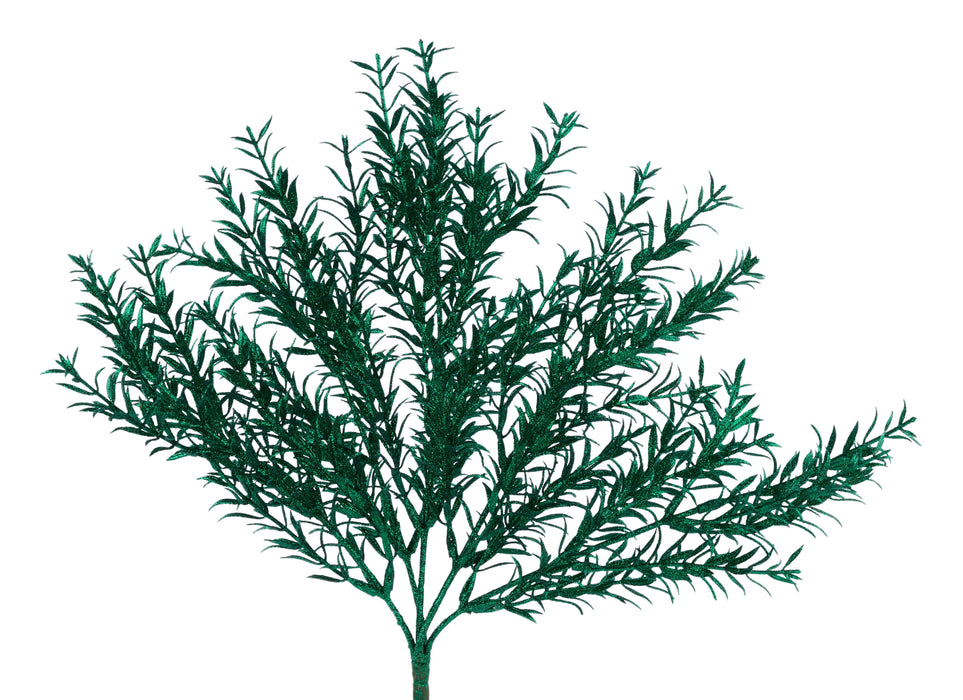 13"L Glitter Rosemary Bush Emerald Green XX970406