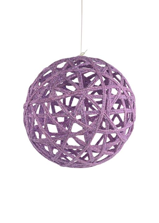6" Glitter Lattice Ball Lavender XY582613 - DecoExchange®