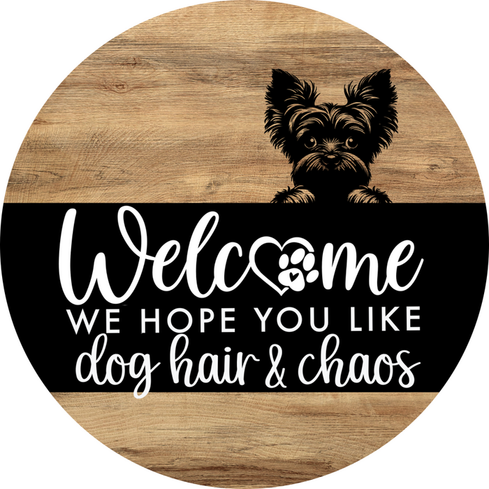 Dog Door Hanger, Hello Brought Treats Door Hanger, DCO-01975-DH, 18" Round Wood