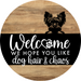 Dog Door Hanger, Hello Brought Treats Door Hanger, DCO-01975-DH, 18" Round Wood
