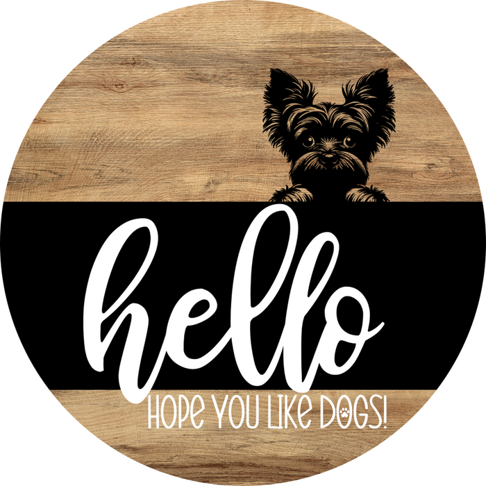 Dog Door Hanger, Hello Brought Treats Door Hanger, DCO-01975-DH, 18" Round Wood