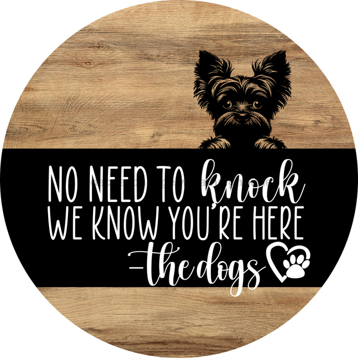 Dog Door Hanger, Hello Brought Treats Door Hanger, DCO-01975-DH, 18" Round Wood