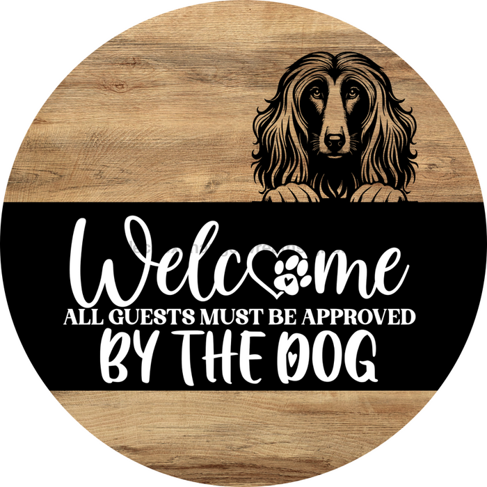 Dog Door Hanger, Hello Brought Treats Door Hanger, DCO-01975-DH, 18" Round Wood