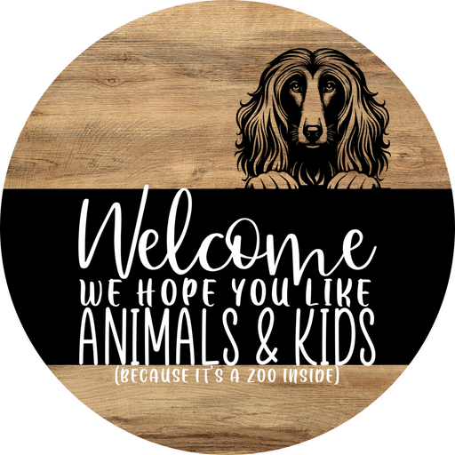 Dog Door Hanger, Hello Brought Treats Door Hanger, DCO-01975-DH, 18" Round Wood
