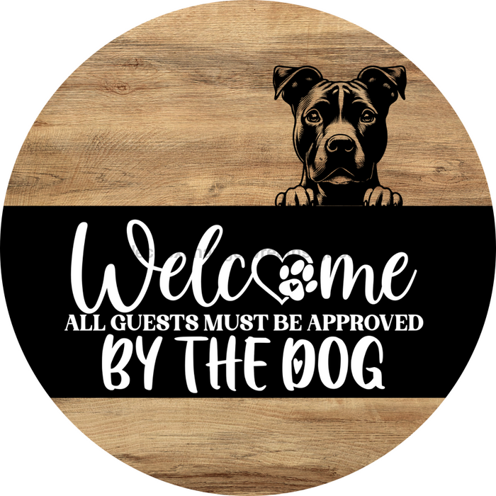 Dog Door Hanger, Hello Brought Treats Door Hanger, DCO-01975-DH, 18" Round Wood